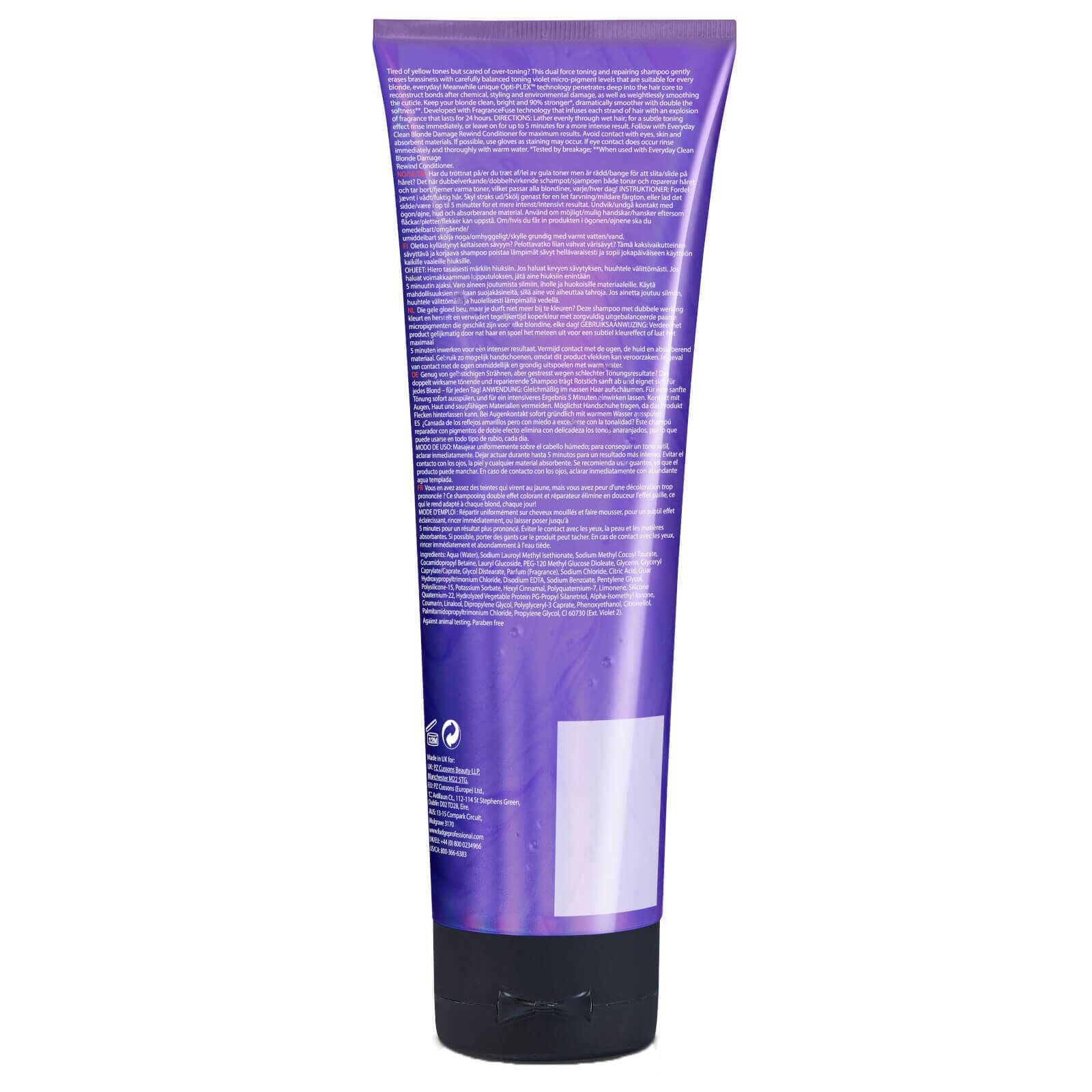 Fudge Everyday Clean Toning Rewind Blonde Violet Damage | Professional Shampoo
