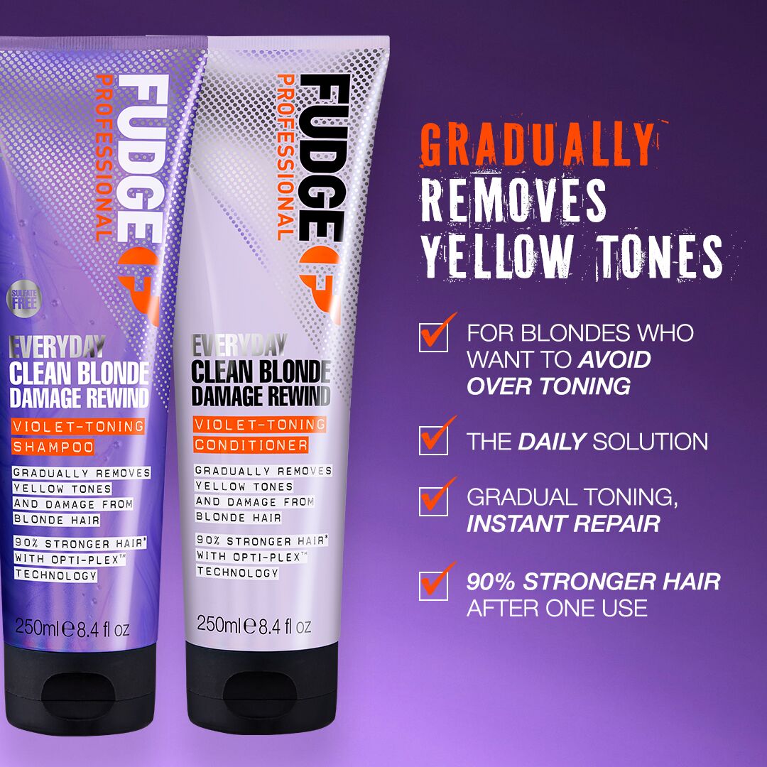 Everyday Clean Blonde Damage Rewind | Professional Toning Fudge Conditioner Violet
